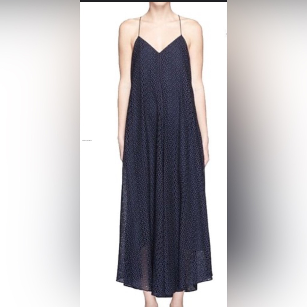 Tibi New York Navy Elegant Boho flowy maxi dress sz 0